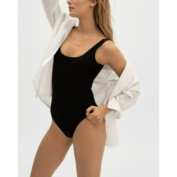 Everlane The Square-Neck One-Piece Black Swimsuit Size Small NWT - Picture 3 of 10
